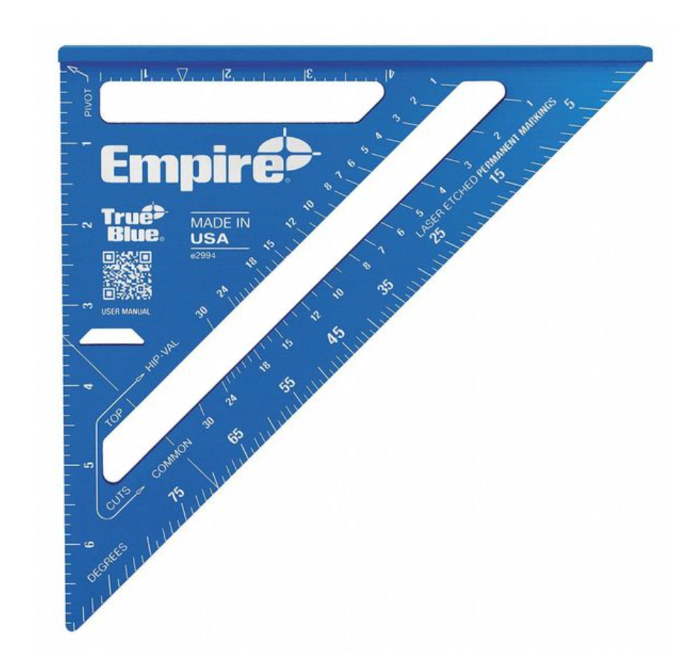 Empire E2994 7in Laser Etched Rafter Square