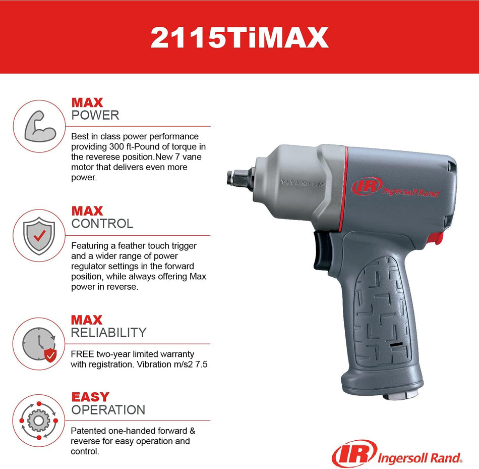 Ingersoll Rand 2115TiMAX  3/8 inch Titanium Impact Tool (Limited Quantity)