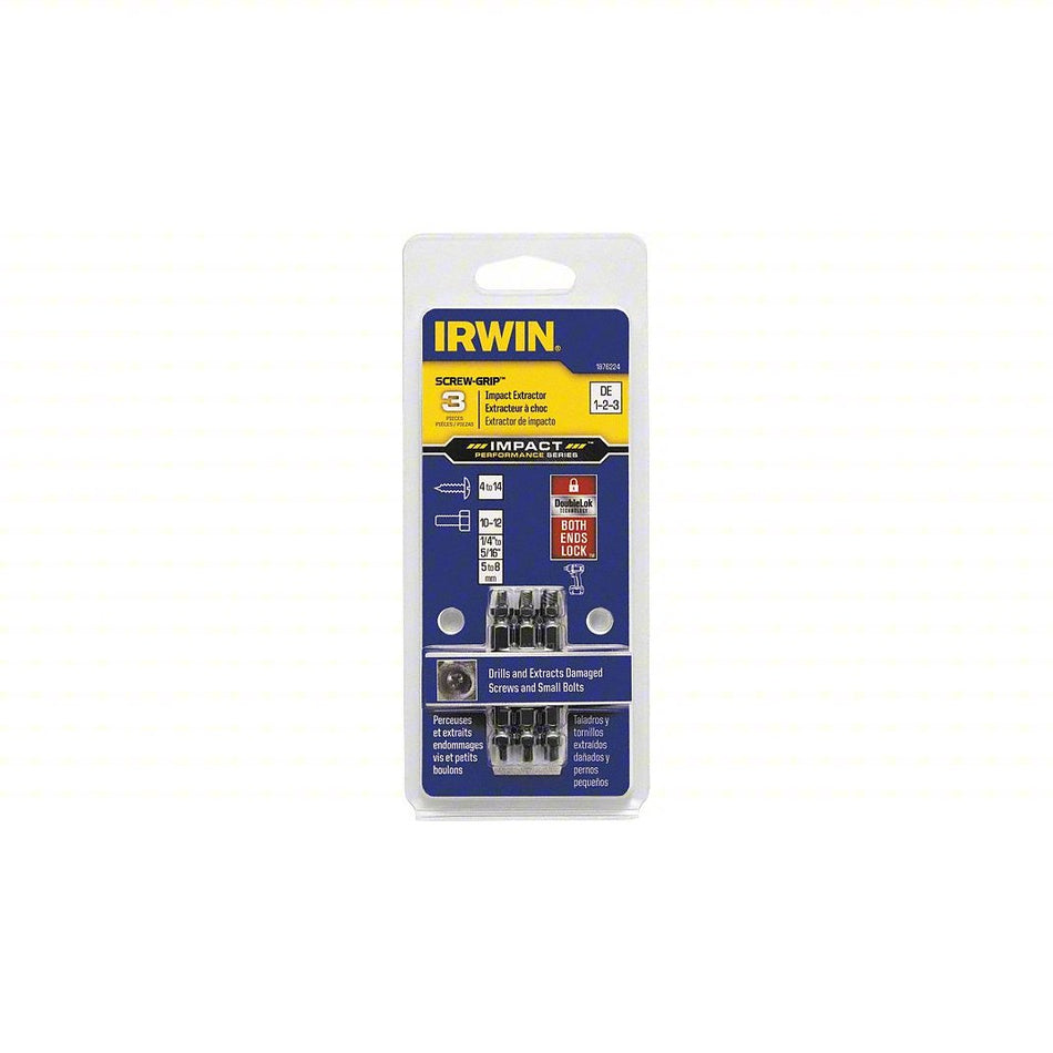 Irwin 1876224 Impact SCREW-GRIP™ Double-Ended Screw Extractor Set - 3pc