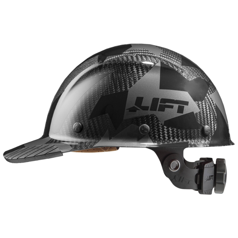 LIFT Safety HDCC-20CK DAX Carbon Fiber Cap Style Hard Hat - Ratchet Suspension - Full Black Camo