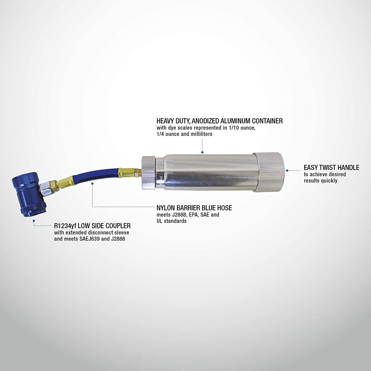 Mastercool 53123YF Refillable R1234yf Dye/Oil Injector Without Dye