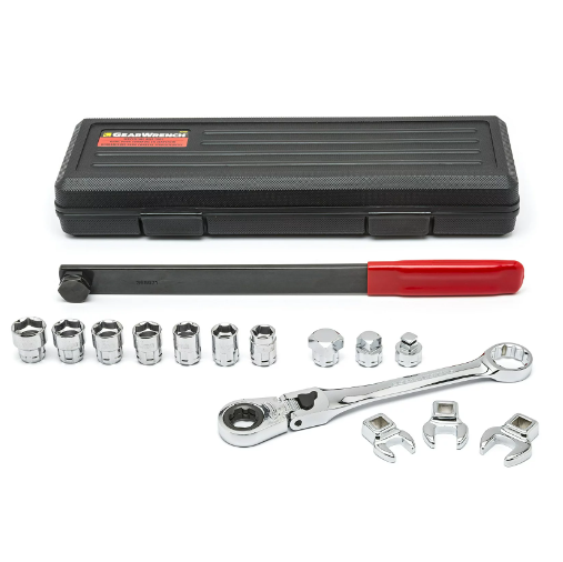 GearWrench 89000 Serpentine Belt Tool Set with Locking Flex Head Ratcheting Wrench - 15 Pc.