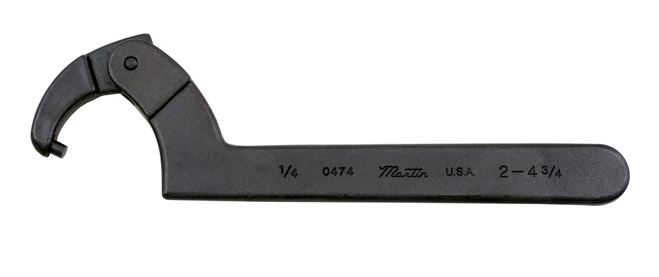 Martin 0474A Adjustable Pin Spanner Wrench 2" to 4-3/4" (3/8" Pin)
