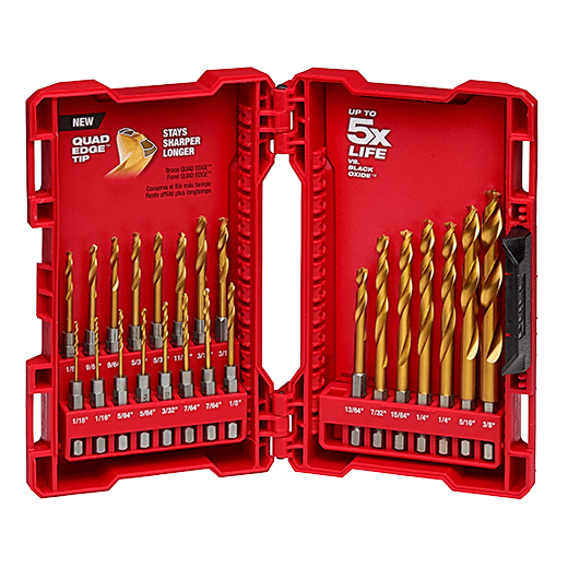 Milwaukee 48-89-4631 SHOCKWAVE™ RED HELIX™ 23pc Titanium Drill Bit Milwaukee 48-89-4631 SHOCKWAVE™ RED HELIX™ 23pc Titanium Drill Bit
