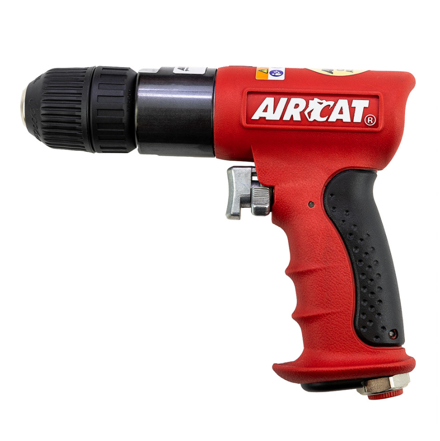 AirCat 4338 - 3/8" Red Composite Reversible Power Drill With Jacobs Chuck