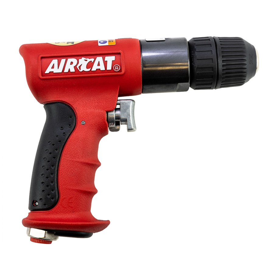 AirCat 4338 - 3/8" Red Composite Reversible Power Drill With Jacobs Chuck