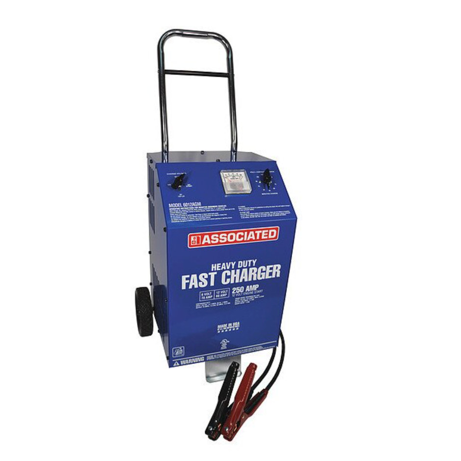 Associated Equipment 6012AGM  6/12V Battery Charger, 70/60/30 Amp, Agm, 250Amp Cranking