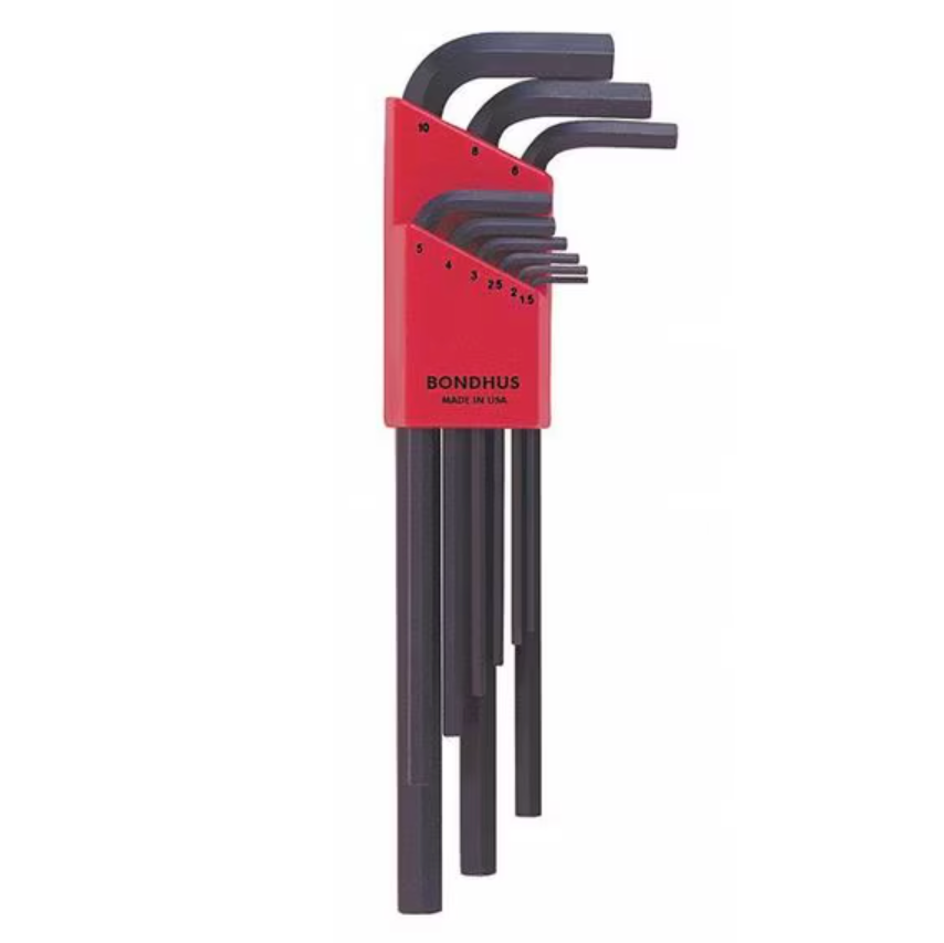 Bondhus 12199 Set of 9 Long Hex L-wrenches 1.5mm-10mm