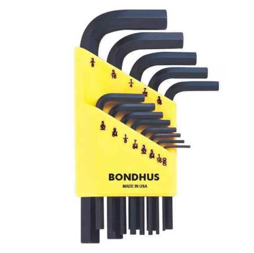 Bondhus 12237 Set of 13 Short Hex L-wrenches .050-3/8"