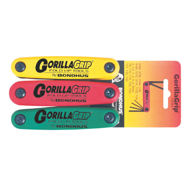 Bondhus 12533 GorillaGrip Hex and Star Fold-Up Tool Triple Pack