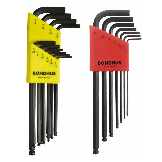 Bondhus 22199 Set of 22 L-Style Allen Wrenches, Long Length Metric & SAE