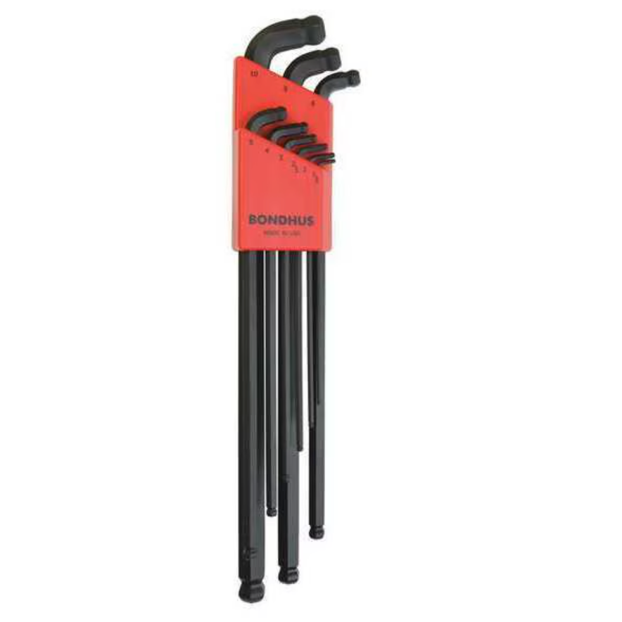 Bondhus 67099 Set of 9 Stubby Double Ball End L-Wrenches  1.5mm-10mm