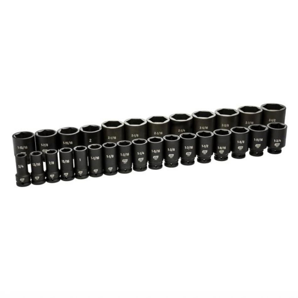 GearWrench 84037 - 29 Piece 3/4" Drive 6 Point SAE Deep Impact Socket Set