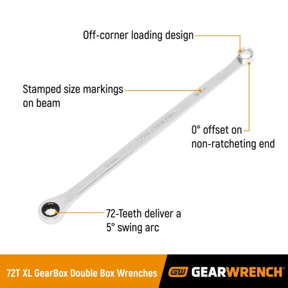 GearWrench 85988 - 12 Piece 72-Tooth 12 Point XL GearBox™ Double Box Ratcheting Metric Wrench Set
