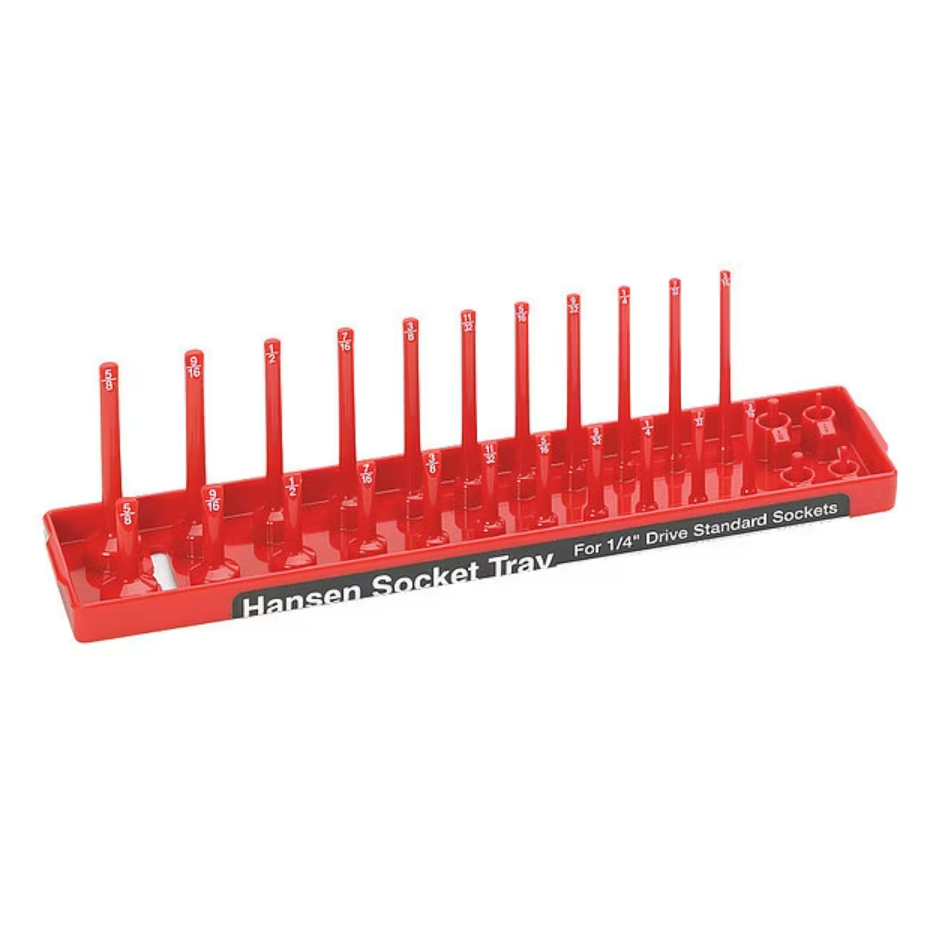 Hansen Global 1401 - 1/4″ Drive SAE Socket Tray - Red