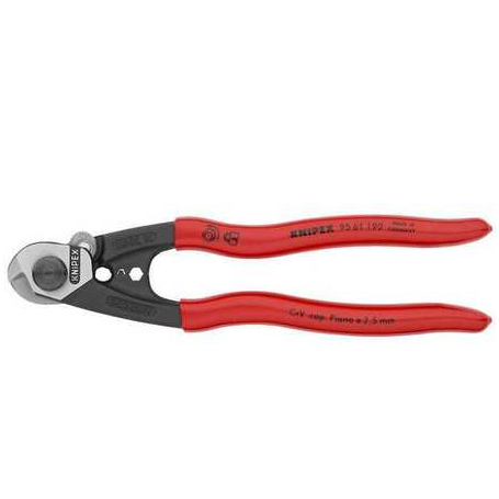 Knipex 9561190SBA 7.5" Wire Rope Shears with Crimp Dies