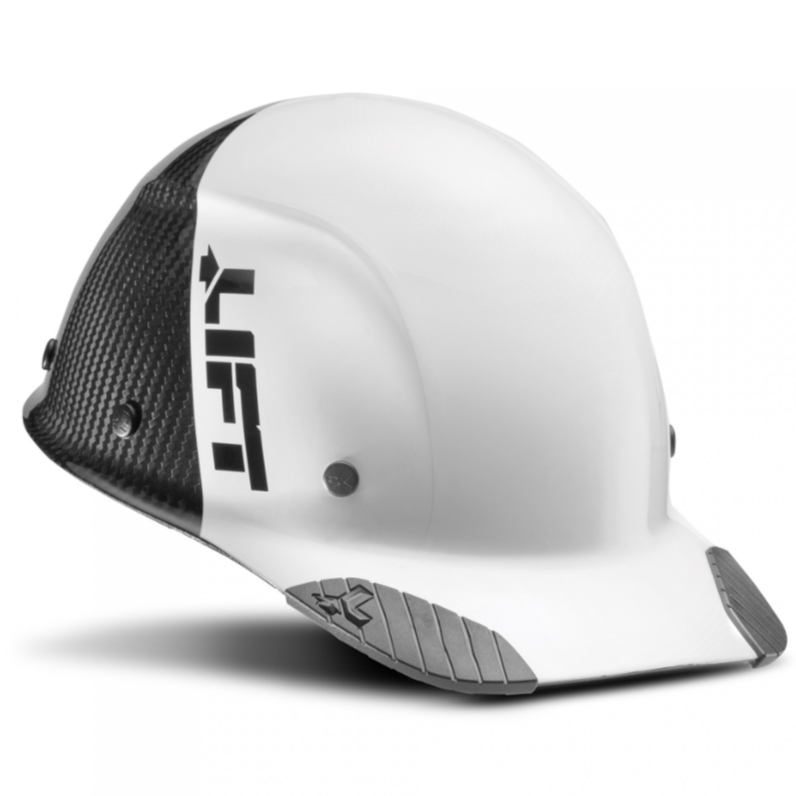 LIFT Safety HDC50C-19 DAX Fifty 50 Carbon Fiber Cap Style Hard Hat - Ratchet Suspension - White