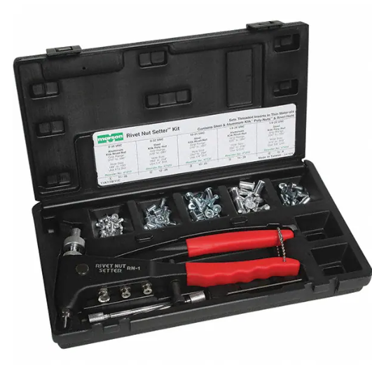 Marson 39315 Ribbed Rivet Nut Kit with 8-32, 10-24, 10-32, 1/4-20 Mand ...