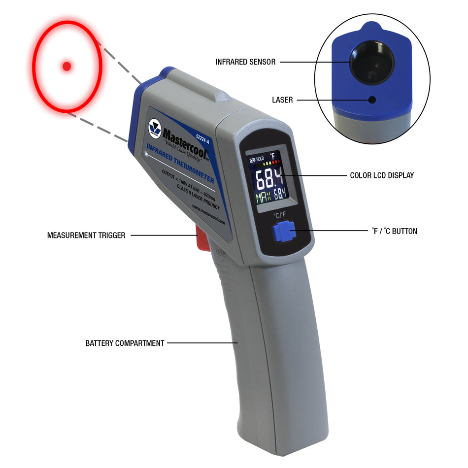 Mastercool 52224-A-SP Infrared Thermometer with Circular Laser