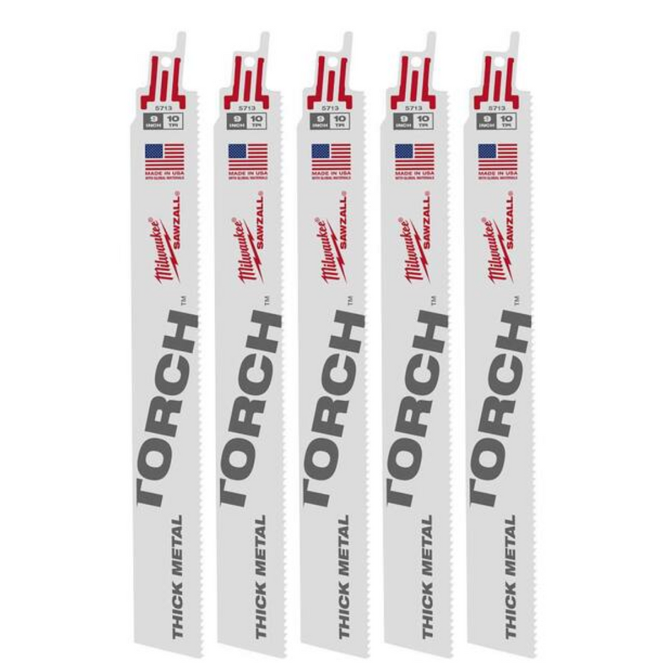 Milwaukee 48-00-5714 - 12" 10 TPI TORCH™ SAWZALL® Blade for Thick Metal (5 PK)