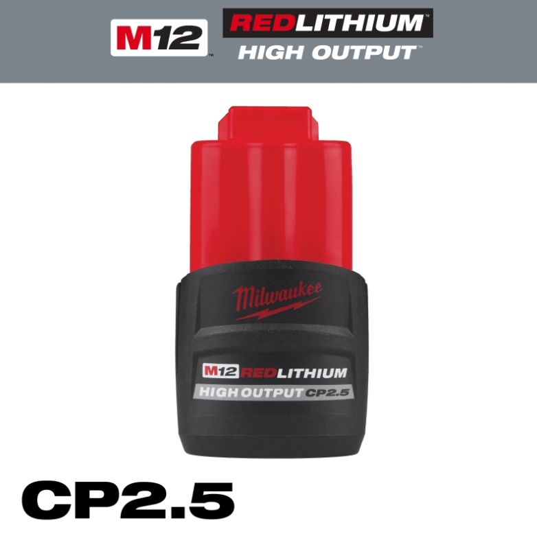 Milwaukee 48-11-2425 M12™ REDLITHIUM™ HIGH OUTPUT™ CP2.5 Battery Pack