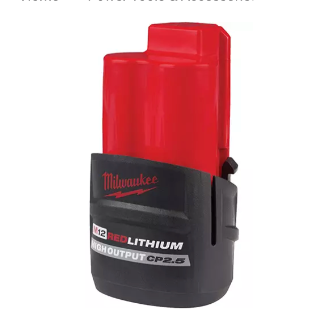Milwaukee 48-11-2425 M12™ REDLITHIUM™ HIGH OUTPUT™ CP2.5 Battery Pack