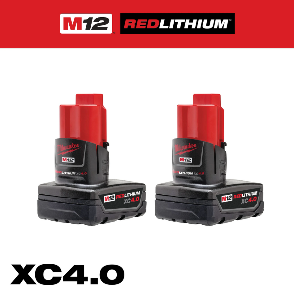 Milwaukee 48-11-2442 M12™ REDLITHIUM™ XC4.0 Battery Two Pack