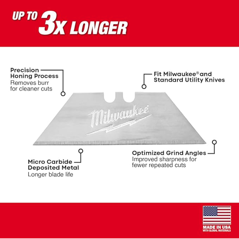 Milwaukee 48-22-1950 General Purpose Utility Blades 50pc