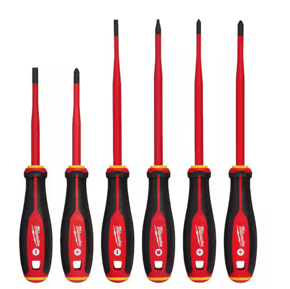 Milwaukee 48-22-2206 - 6pc 1000V Insulated Slim Tip Screwdriver Set
