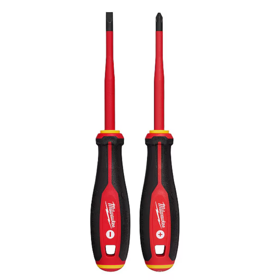 Milwaukee 48-22-2207 - 1000V Insulated Slim Tip Screwdriver Set, 2pc