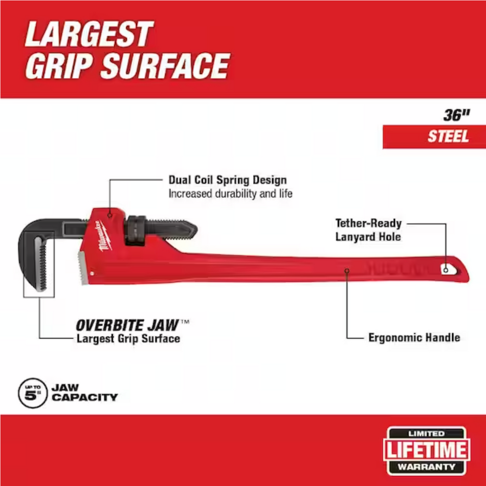 Milwaukee 48-22-7136 Steel Pipe Wrench - 36"