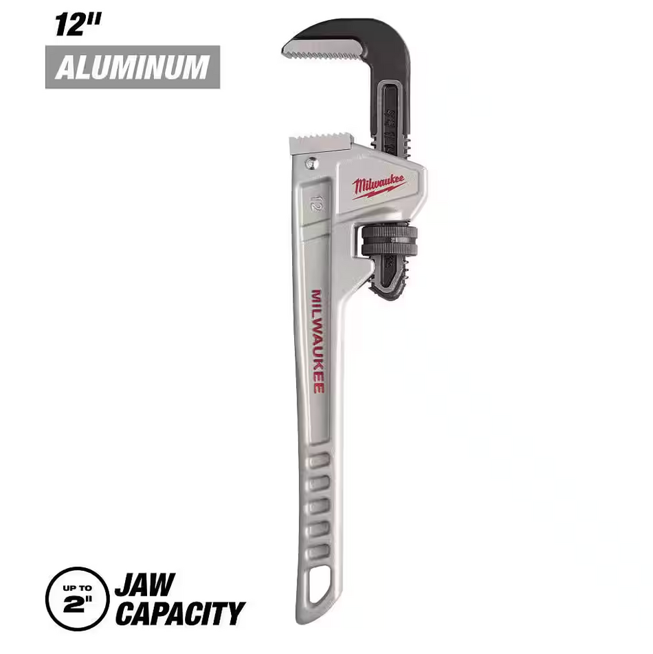 Milwaukee 48-22-7212 Aluminum Pipe Wrench 12" with 2" Jaw Capacity