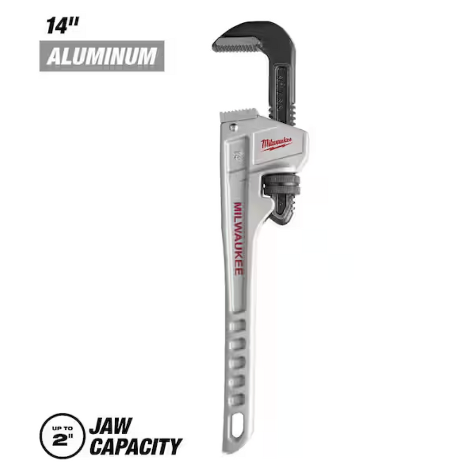 Milwaukee 48-22-7214 Aluminum Pipe Wrench 14" with 2" Jaw Capacity