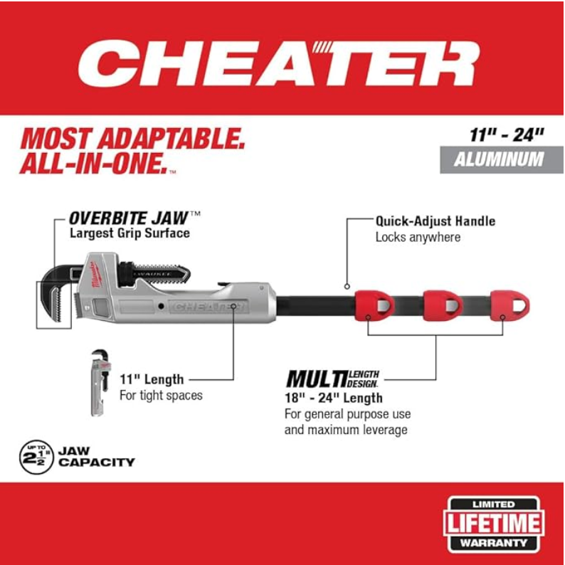 Milwaukee 48-22-7318 CHEATER™ Aluminum Adaptable Pipe Wrench