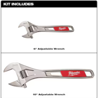 Milwaukee 48-22-7400 - 6” and 10” Adjustable Wrench Set, 2pc