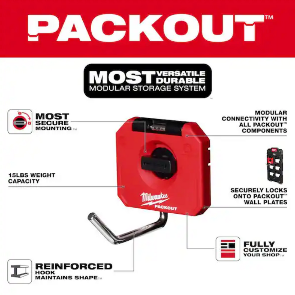 Milwaukee 48-22-8328 PACKOUT™ 4" Single Straight Hook