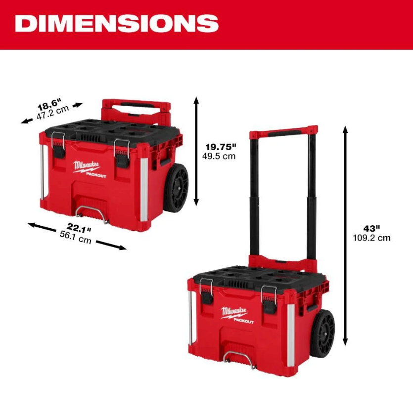 Milwaukee 48-22-8427 PACKOUT™ 22" Rolling Tool Box