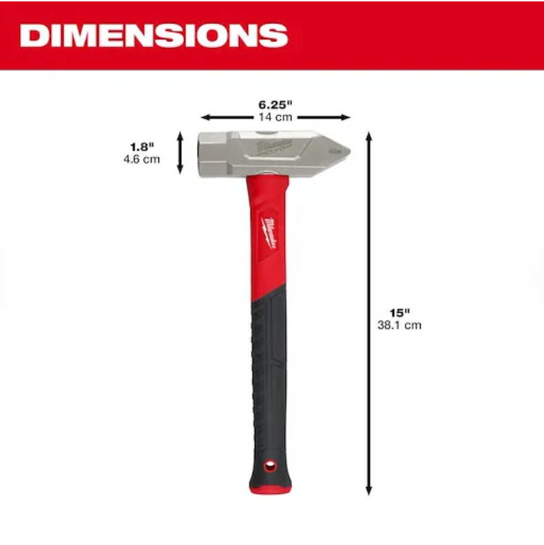 Milwaukee 48-22-9315 - 4lb Fiberglass Cross Peen Hammer