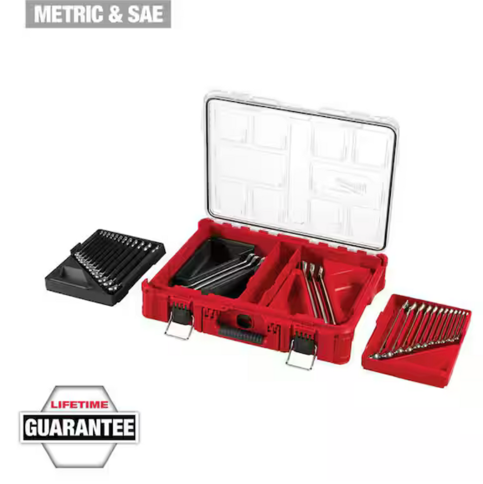 Milwaukee 48-22-9485- 30pc Metric & SAE Combination Wrench Set with PACKOUT™ Organizer