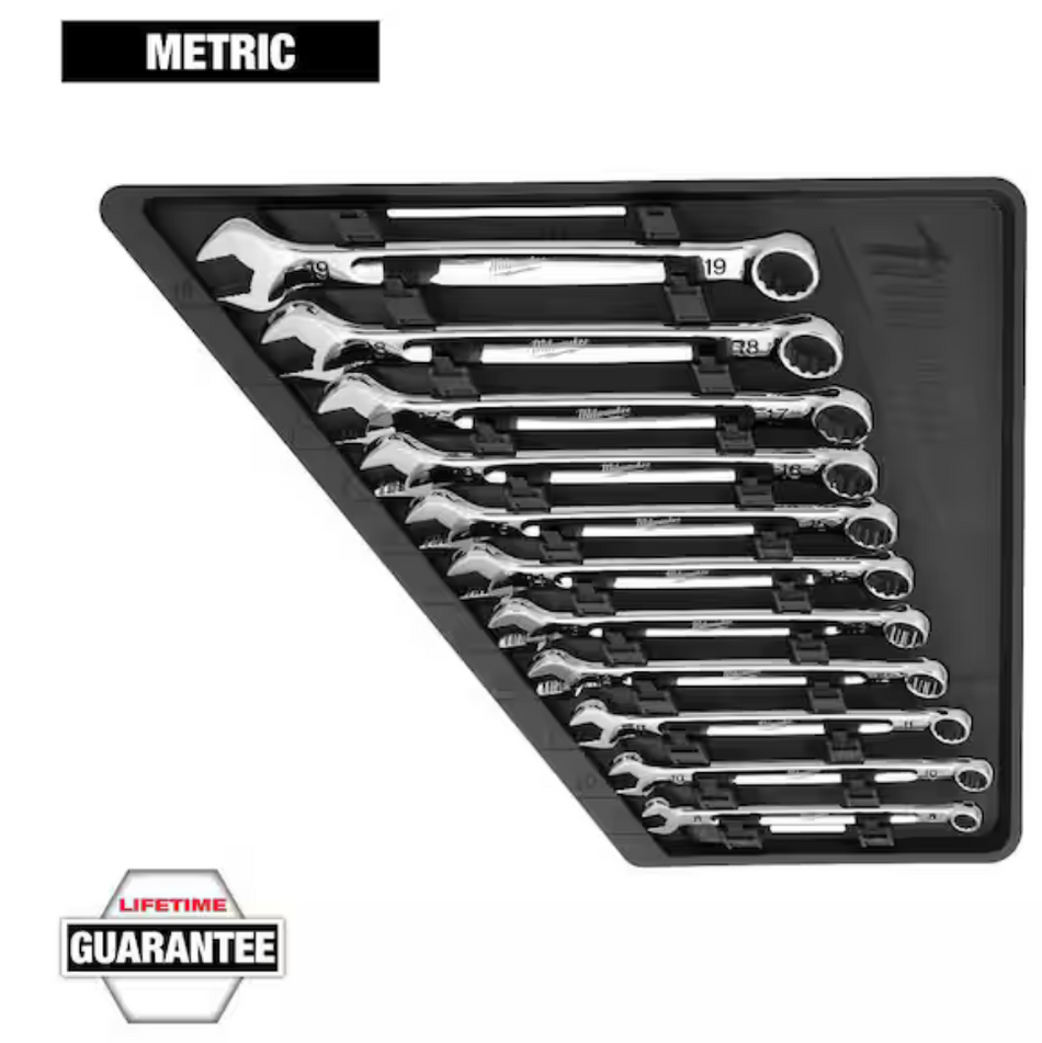 Milwaukee 48-22-9511 Metric Combination Wrench, 11pc
