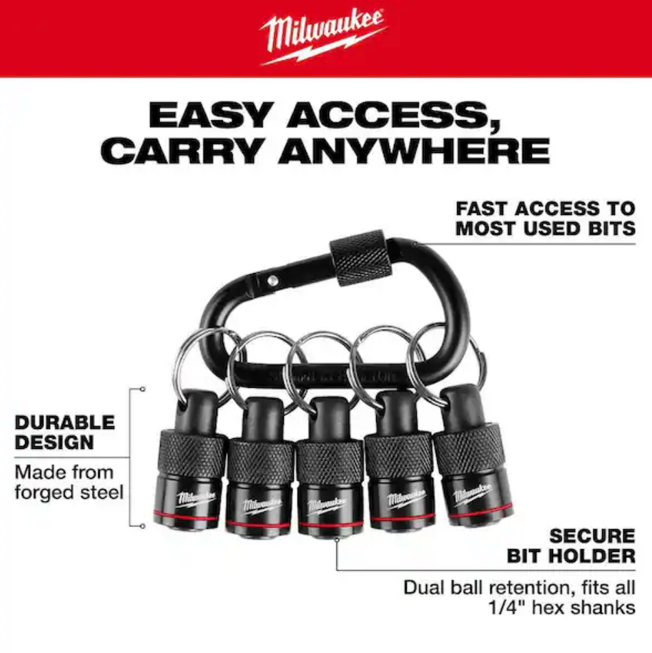 Milwaukee 48-32-4537 - 5pc Bit Holder with Carabiner
