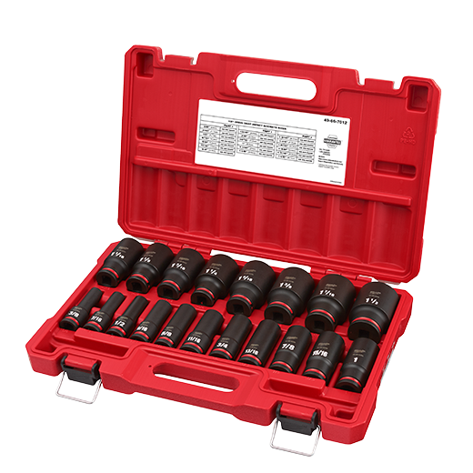 Milwaukee 49-66-7012 SHOCKWAVE Impact Duty™ 1/2" Drive SAE Deep 6 Point Socket Set, 10pc