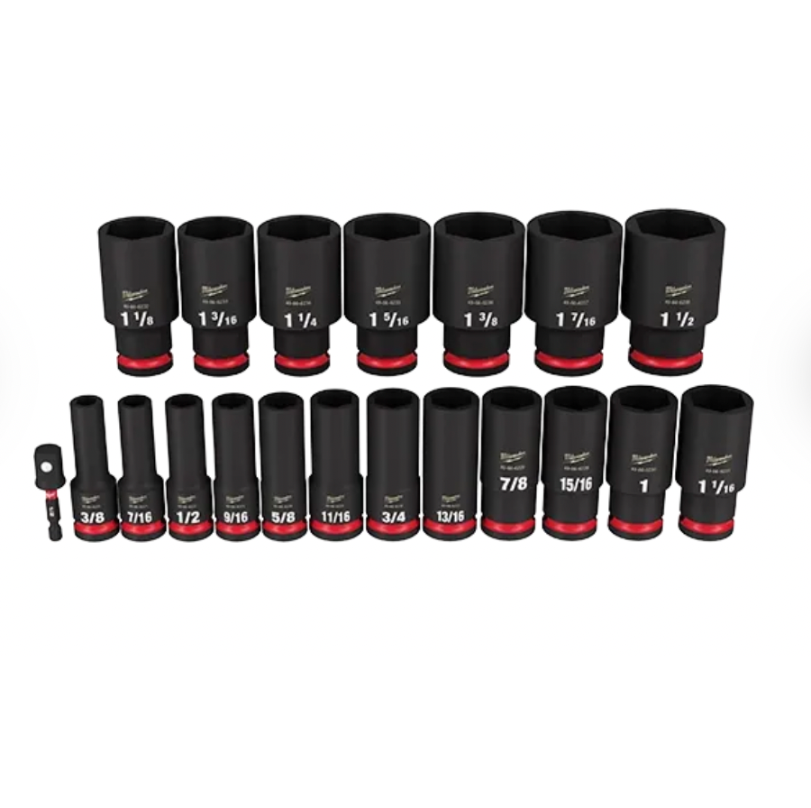 Milwaukee 49-66-7012 SHOCKWAVE Impact Duty™ 1/2" Drive SAE Deep 6 Point Socket Set, 10pc