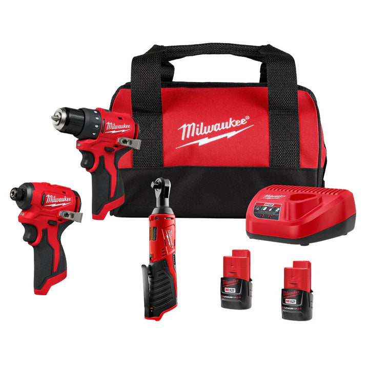 Milwaukee 3494-23R M12 12V 3-Tool Lithium-Ion Cordless Combo Kit