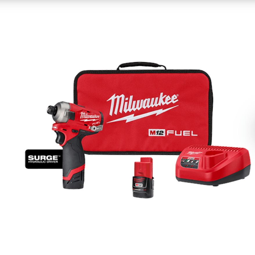 Milwaukee 2551-22 M12 FUEL™ SURGE™ 1/4" Hex Hydraulic Driver 2 Battery Kit