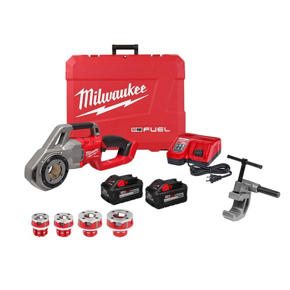 Milwaukee 2870-22 M18 FUEL™ Compact Pipe Threader w/ ONE-KEY™ w/ 1/2" - 1-1/4" Compact NPT Forged Aluminum Die Heads