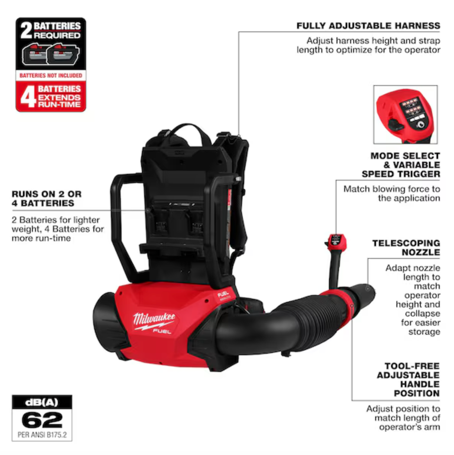 Milwaukee 3009-20 M18 FUEL Backpack Blower - Thumbnail 5