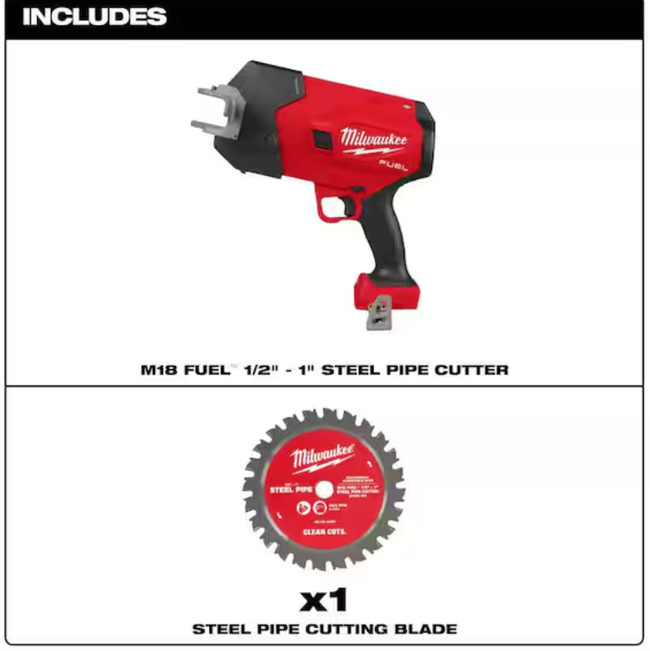 Milwaukee 3469-20 M18 FUEL™ 1/2”-1” Steel Pipe Cutter (Tool Only)