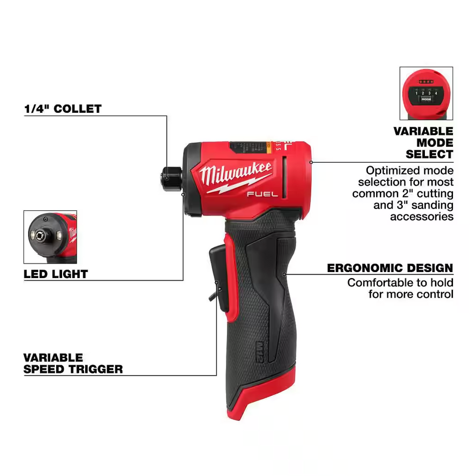 Milwaukee 3485-20 M12 FUEL™ 1/4" Right Angle Die Grinder (Tool Only)