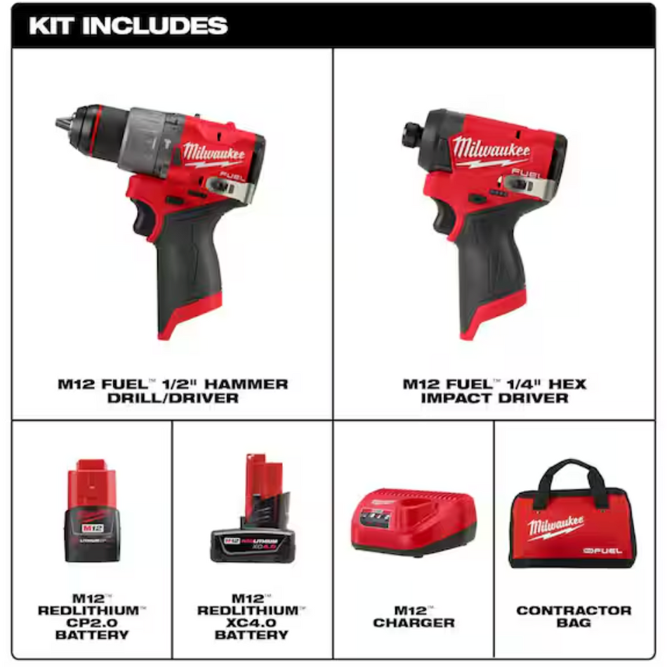 Milwaukee 3494-22 M12™ Subcompact Brushless 2-Tool Combo Kit
